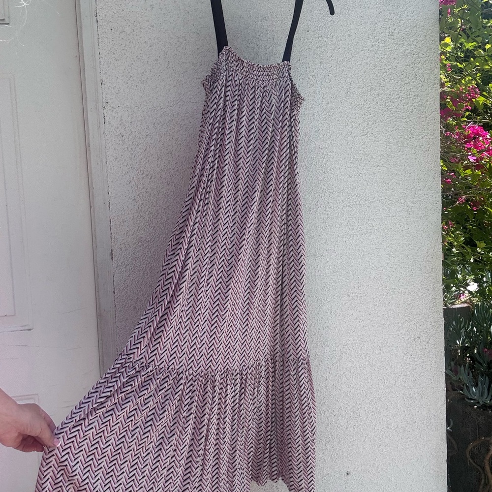 LOFT Black and White Maxi Dress